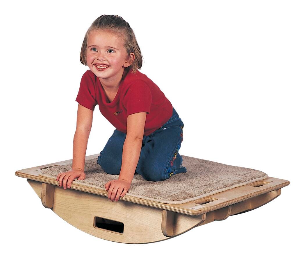 Southpaw Enterprises Small Rocker Board with Carpet Top, 28 x 28 Inches, Birch Plywood 015689